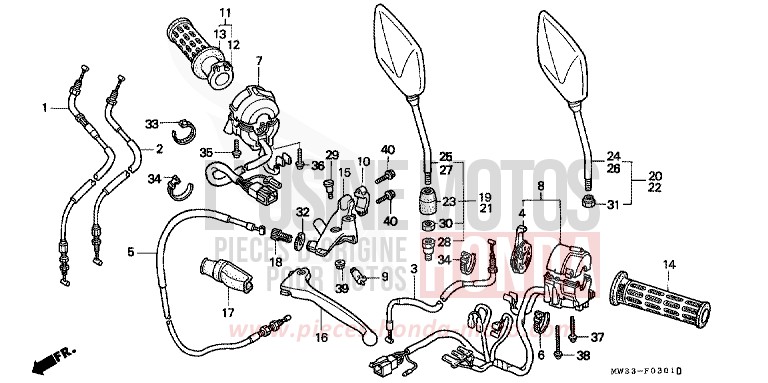 SCHALTER/KABEL (CB750F2) von CB1300 Super Bold'or ABS SCHWARZ (NH1) von 1995